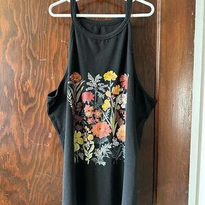 Floral Black Tank Top